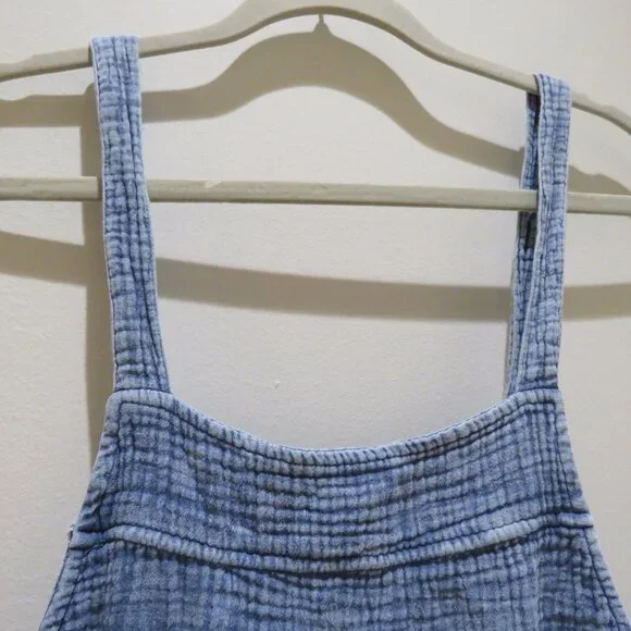 ANTHROPOLOGIE LA BIZ Maronie Relaxed Gauze Shortalls in Light Blue Medium Beachy - Picture 7 of 16